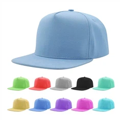 Klasyczna, pusta, 5-panelowa czapka typu snapback, gładka