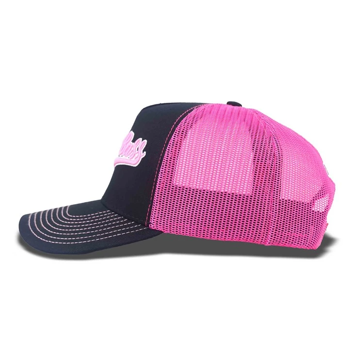 Black And Rose Pink Colorway Trucker Cap