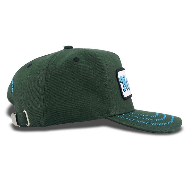 Dark Green Brand Woven Label Patch Baseball Cap
