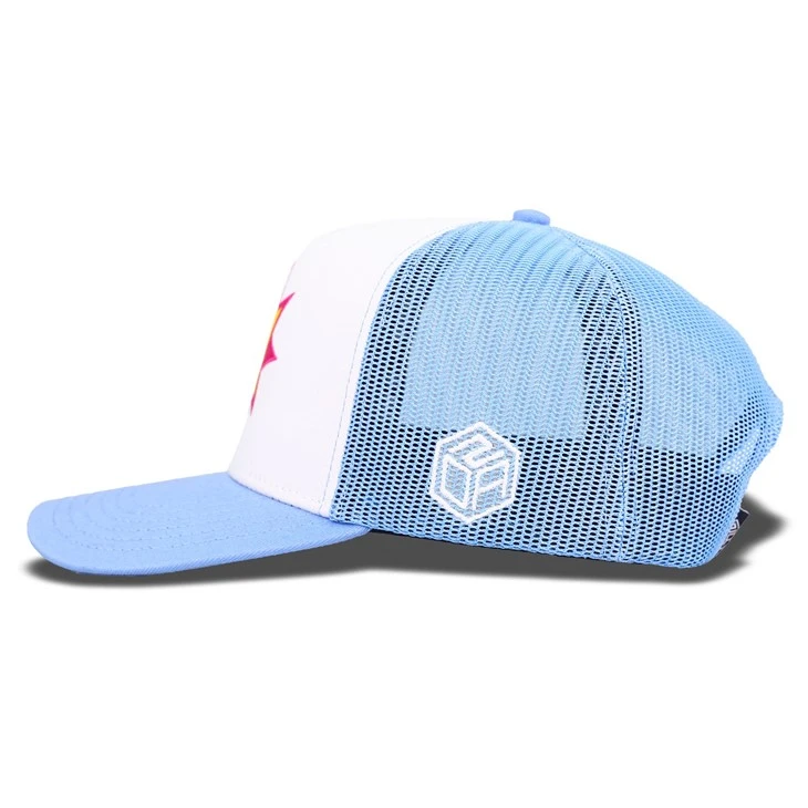 Star Embroidery Sky Blue Trucker Cap